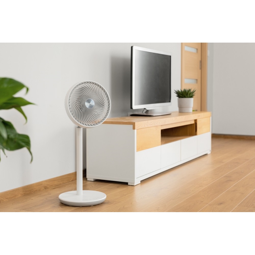 Sencor - Подов вентилатор 3D UltraSilent 26W/230V бял + дистанционно управление