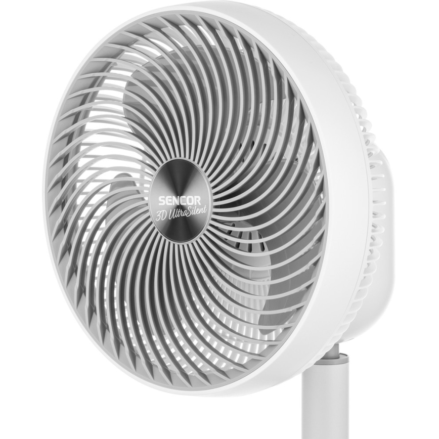 Sencor - Подов вентилатор 3D UltraSilent 26W/230V бял + дистанционно управление