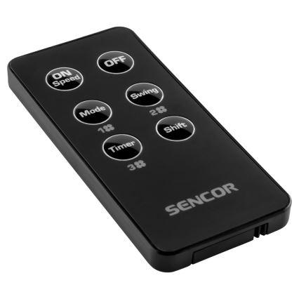 Sencor - Подов вентилатор UltraThin 90W/230V черен + дистанционно управление