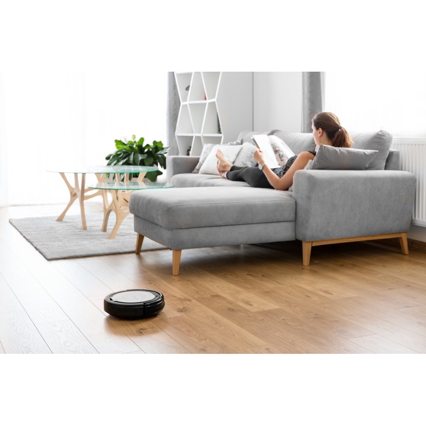 Sencor - Прахосмукачка робот с моп 2в1 15W/14,4V 1500 mAh черна