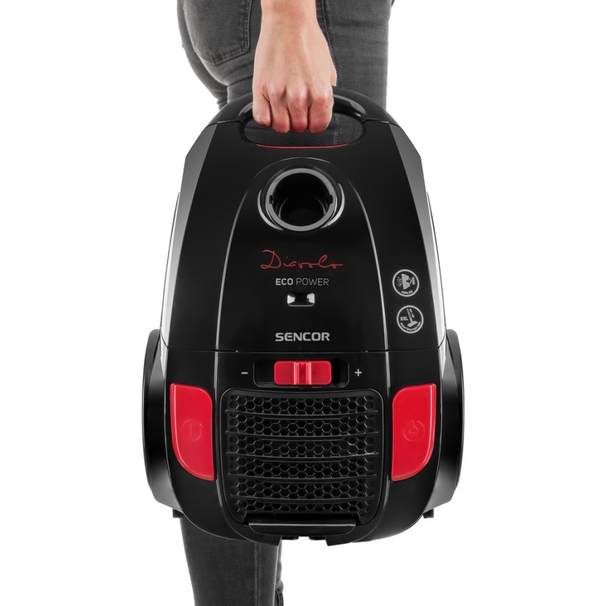 Sencor - Прахосмукачка с торбичка 3л 700W/230V черна/червена