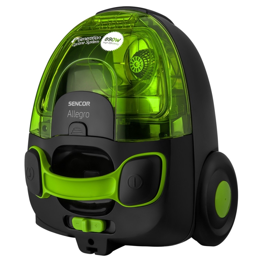 Sencor - Прахосмукачка без торбичка 1,5л 890W/230V зелена/черна