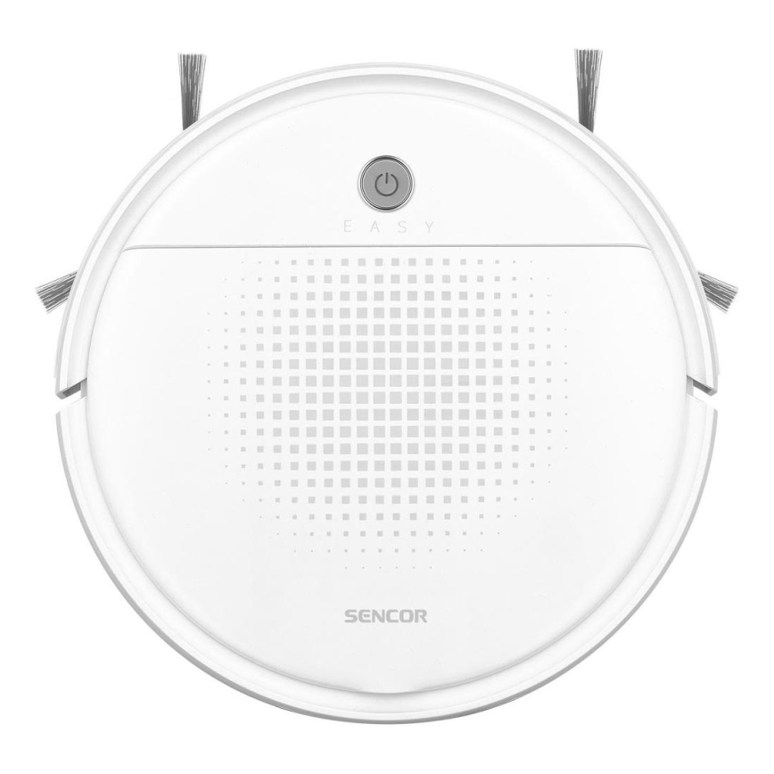 Sencor - Прахосмукачка робот с моп 2в1 18W/1500 mAh бял + дистанционно управление