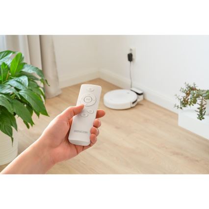 Sencor - Прахосмукачка робот с моп 2в1 18W/1500 mAh бял + дистанционно управление