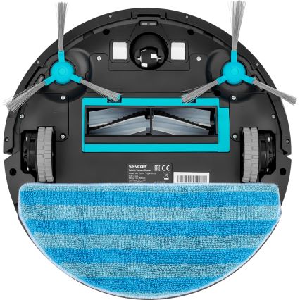 Sencor - Прахосмукачка робот с моп 2в1 25W 2600 mAh черна/сребриста + дистанционно