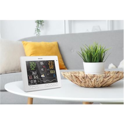 Sencor - Професионална метеостанция с цветен LCD дисплей 5V 1xCR2032 + 3xAA + 2xAA Wi-Fi Tuya