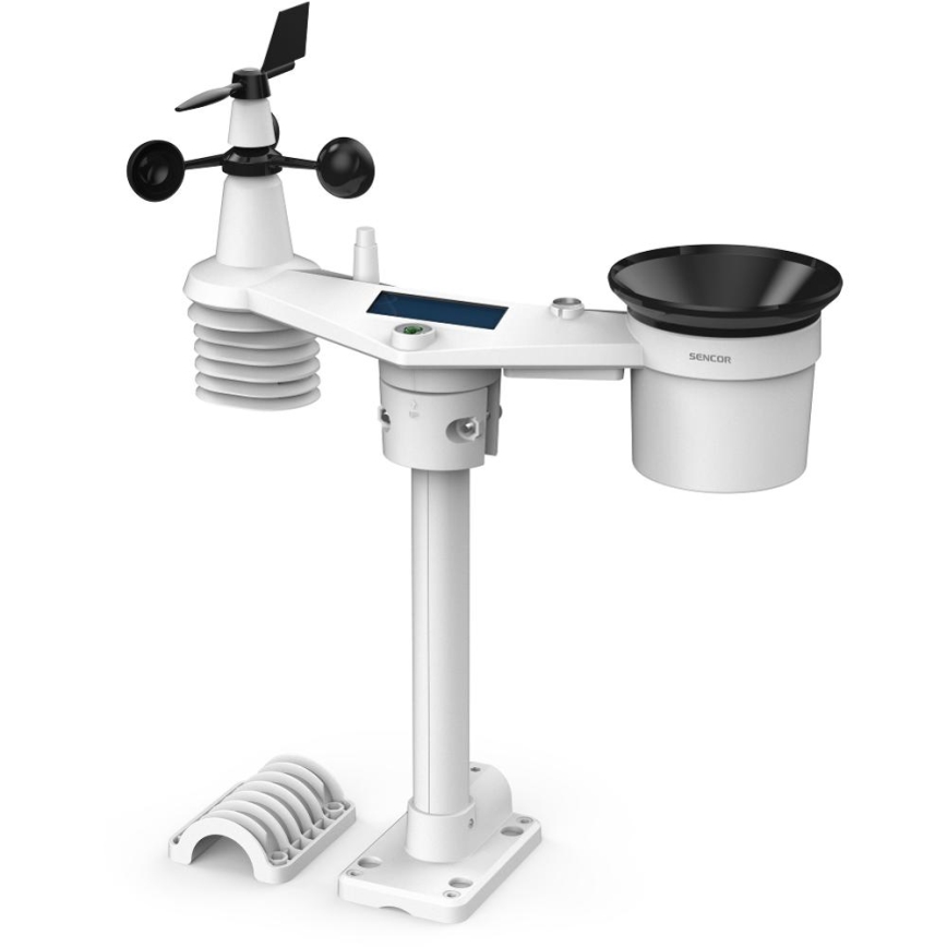 Sencor - Професионална метеостанция с цветен LCD дисплей 5V 1xCR2032 + 3xAA + 2xAA Wi-Fi Tuya