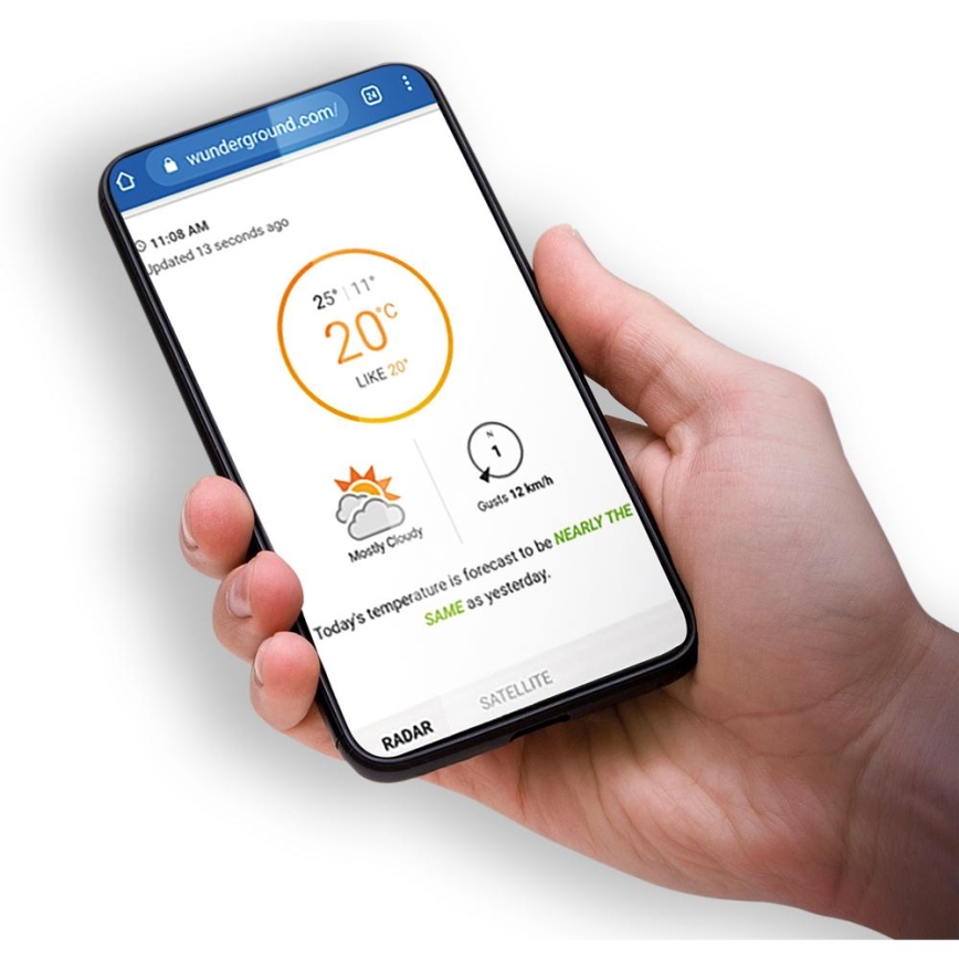 Sencor - Професионална метеостанция с цветен LCD дисплей 5V 1xCR2032 + 3xAA + 2xAA Wi-Fi Tuya