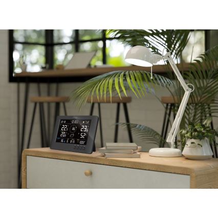 Sencor - Професионална метеостанция с цветен LCD дисплей и будилник 5V/1xCR2032 + 3xAA