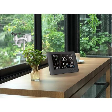 Sencor - Професионална метеостанция с цветен LCD дисплей и будилник 5V/1xCR2032 + 3xAA Wi-Fi