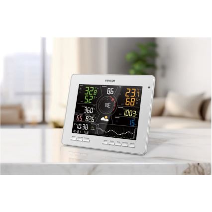 Sencor - Професионална метеорологична станция с цветен LCD дисплей 5V 1xCR2032 + 3xAA + 2xAA Wi-Fi Tuya