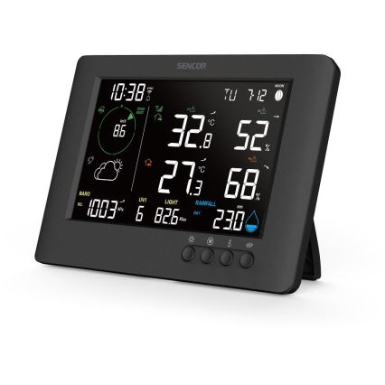 Sencor - Професионална метеорологична станция с цветен LCD дисплей и будилник 5V/1xCR2032 + 3xAA Wi-Fi