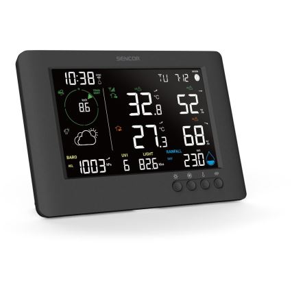 Sencor - Професионална метеорологична станция с цветен LCD дисплей и будилник 5V/1xCR2032 + 3xAA Wi-Fi