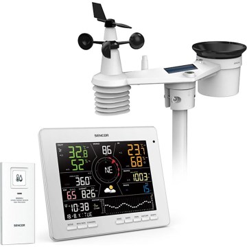 Sencor - Професионална метеостанция с цветен LCD дисплей 5V 1xCR2032 + 3xAA + 2xAA Wi-Fi Tuya