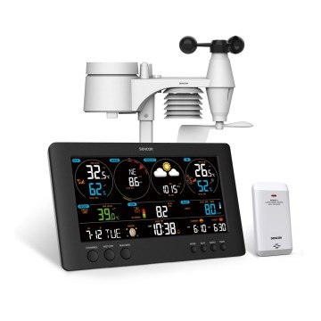 Sencor - Професионална метеостанция с цветен LCD дисплей 5V/1xCR2032 + 3xAA Wi-Fi