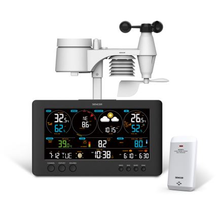 Sencor - Професионална метеостанция с цветен LCD дисплей 5V/1xCR2032 + 3xAA Wi-Fi