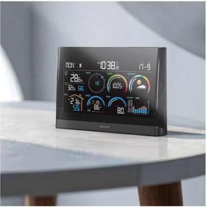 Sencor - Професионална метеостанция с цветен LCD дисплей и будилник 5V/3xAAA + 3xAA