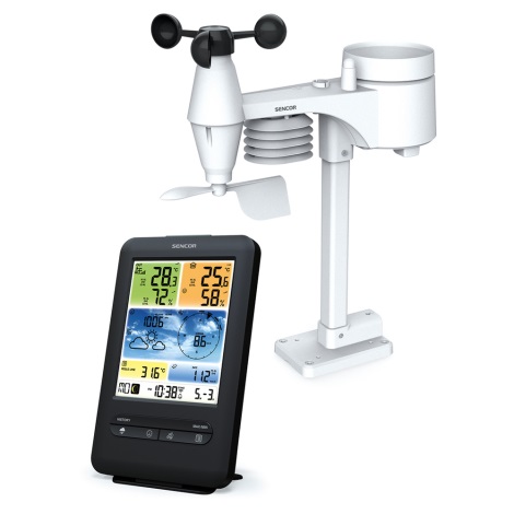 Sencor - Професионална метеорологична станция с LCD дисплей 1xCR2032 Wi-Fi