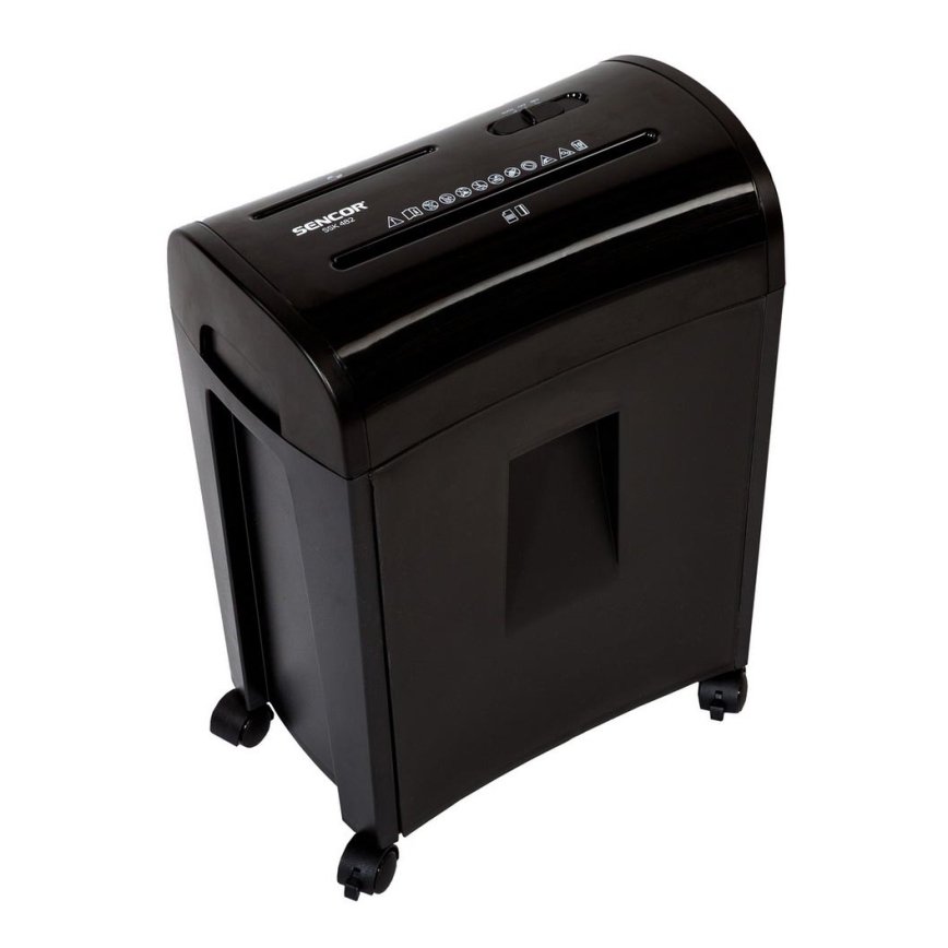 Sencor - Шредер за CD и хартия A4 обем 14л 230V черен