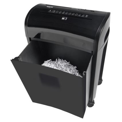 Sencor - Шредер за CD и хартия A4 обем 14л 230V черен