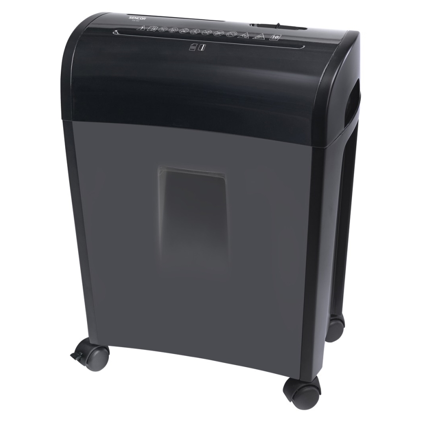 Sencor - Шредер за CD и хартия A4 обем 14л 230V черен