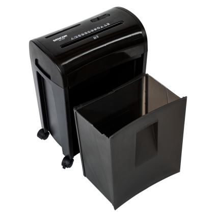 Sencor - Шредер за CD и хартия A4 обем 14л 230V черен