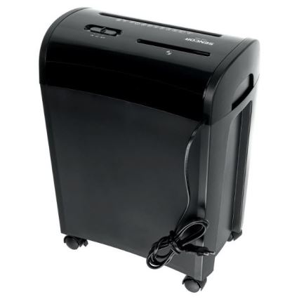 Sencor - Шредер за CD и хартия A4 обем 14л 230V черен