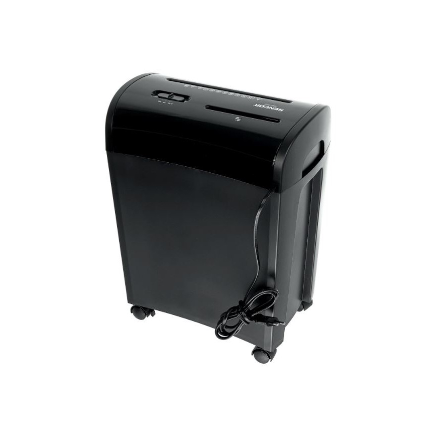 Sencor - Шредер за CD и хартия A4 обем 14л 230V черен