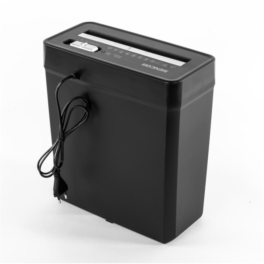 Sencor - Шредер за хартия A4 обем 10 l 190W/230V черен