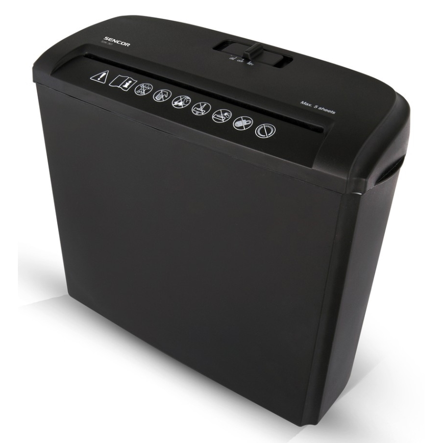 Sencor - Шредер за хартия A4 обем 7л 230V черен