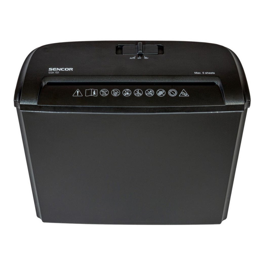 Sencor - Шредер за хартия A4 обем 7л 230V черен