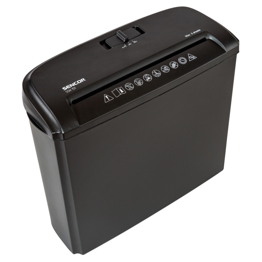 Sencor - Шредер за хартия A4 обем 7л 230V черен