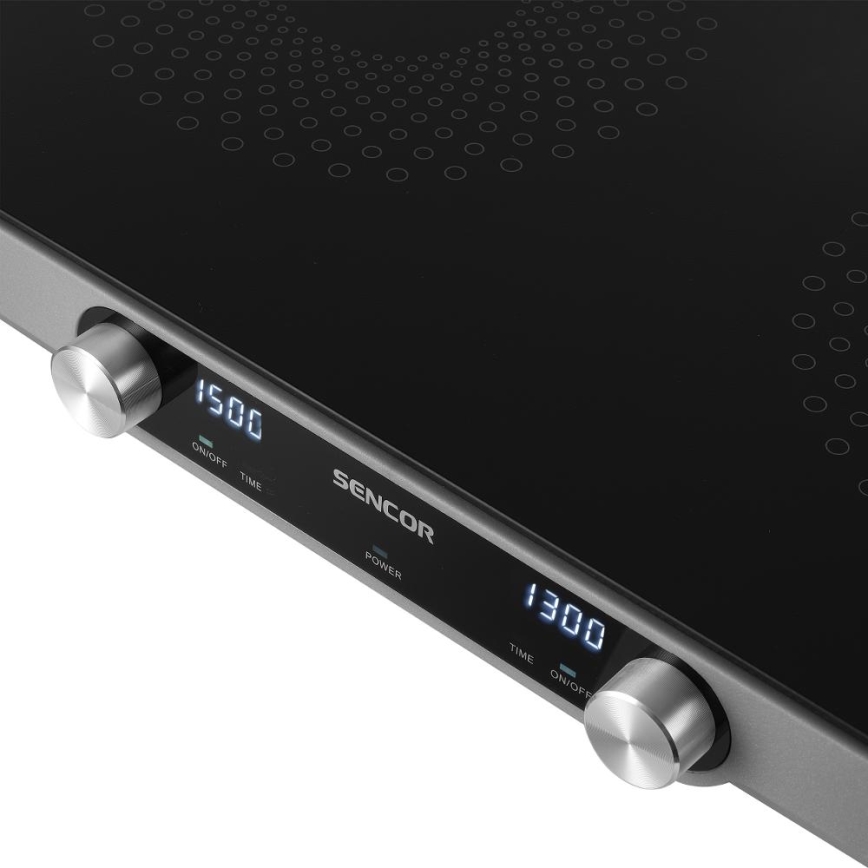 Sencor - Стъклокерамичен плот с 2 нагревателни зони с LCD дисплей 3500W/230V