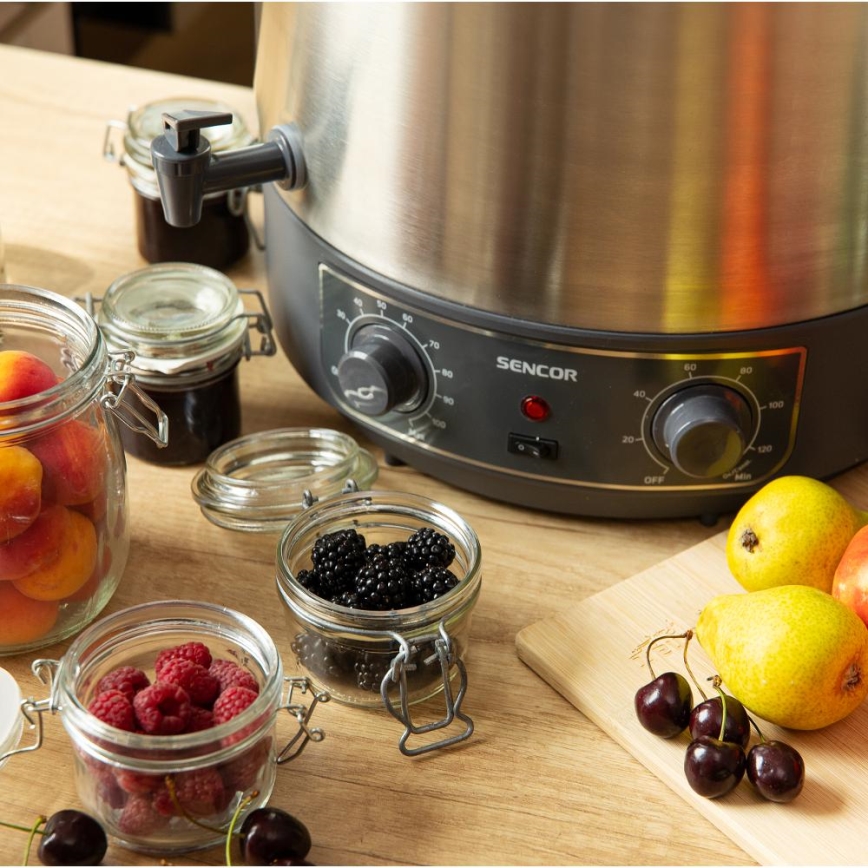 Sencor - Тенджера за консервиране 27 л 1800W/230V неръждаема стомана/сива