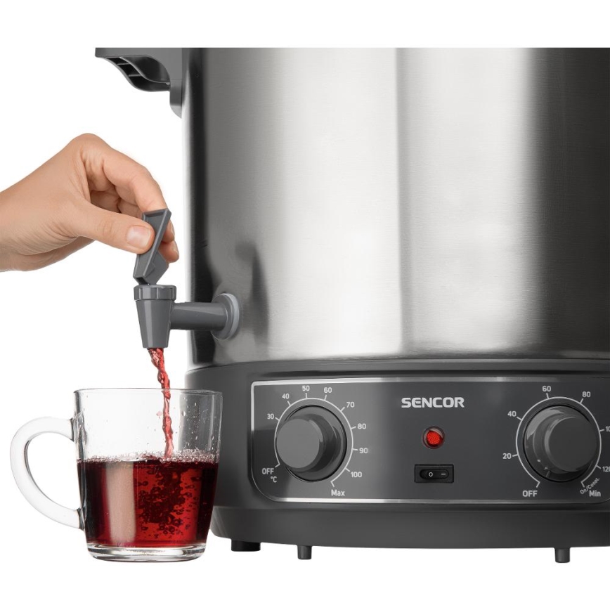 Sencor - Тенджера за консервиране 27 л 1800W/230V неръждаема стомана/сива