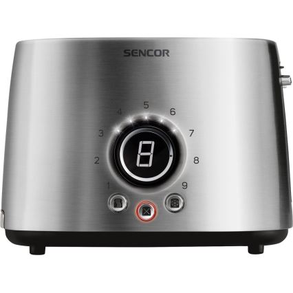 Sencor - Тостер с 2 отвора и претопляне 1000W/230V сребрист