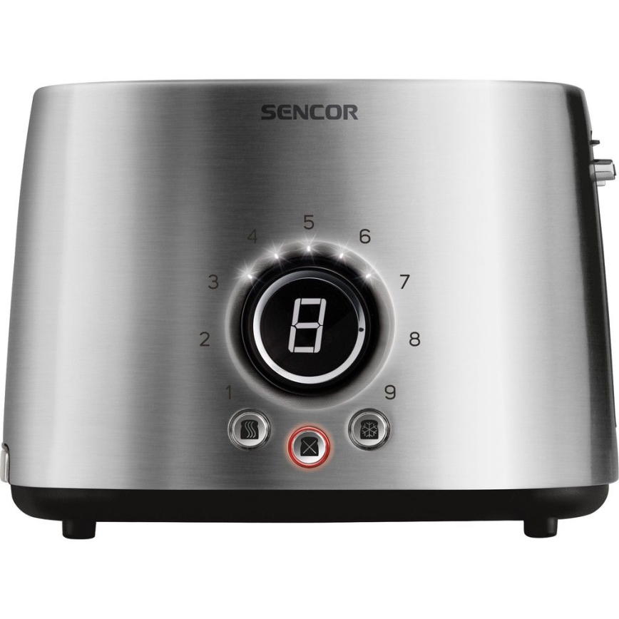 Sencor - Тостер с 2 отвора и претопляне 1000W/230V сребрист