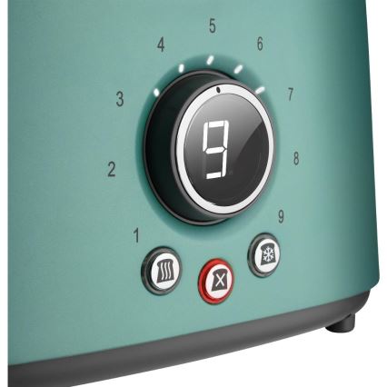 Sencor - Тостер с два отвора и решетка за подгряване 1000W/230V ментов цвят