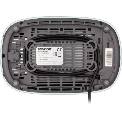 Sencor - Тостер с два отвора и решетка за подгряване 1000W/230V ментов цвят