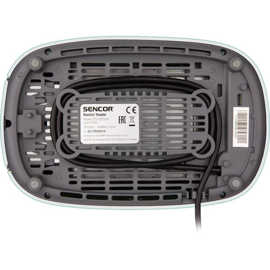 Sencor - Тостер с два отвора и решетка за подгряване 1000W/230V ментов цвят