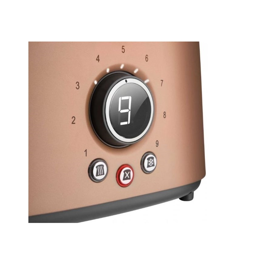 Sencor - Тостер за две филийки с поставка за загряване 1000W/230V меден