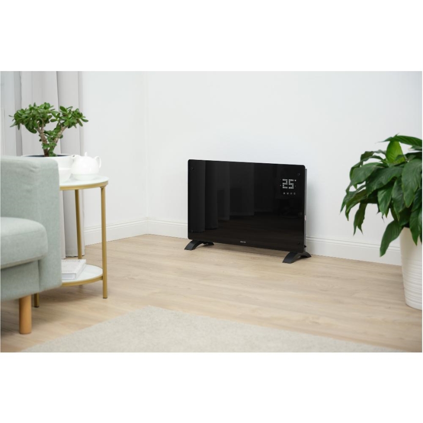 Sencor - Интелигентен директен електрически нагревател/конвектор 2000W/230V IP24 Wi-Fi черен + дистанционно управление