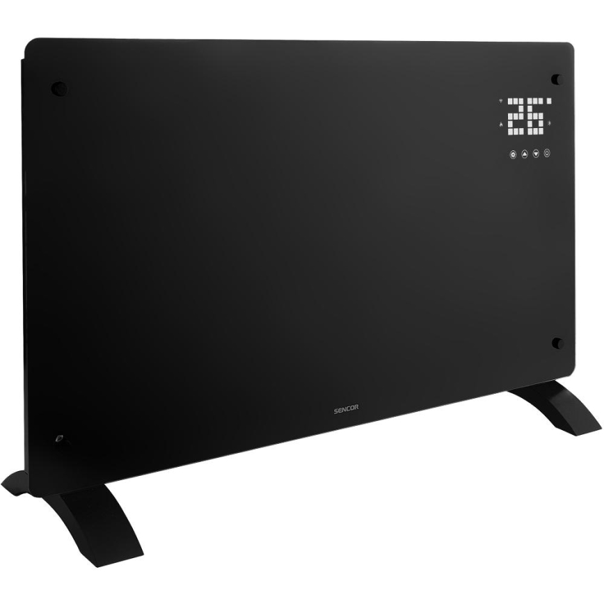 Sencor - Интелигентен директен електрически нагревател/конвектор 2000W/230V IP24 Wi-Fi черен + дистанционно управление