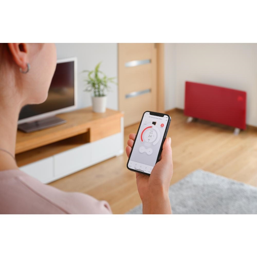 Sencor - Умен електрически нагревател/конвектор 1200/2400W/230V IP24 Wi-Fi червен