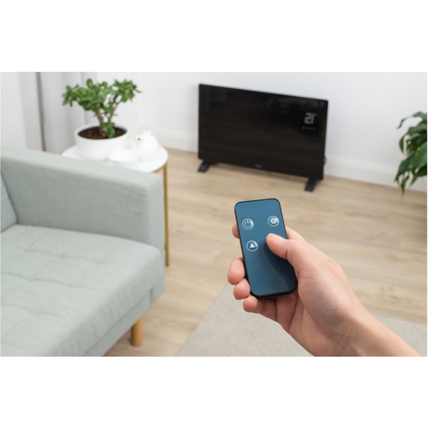 Sencor - Интелигентен директен електрически нагревател/конвектор 2000W/230V IP24 Wi-Fi черен + дистанционно управление