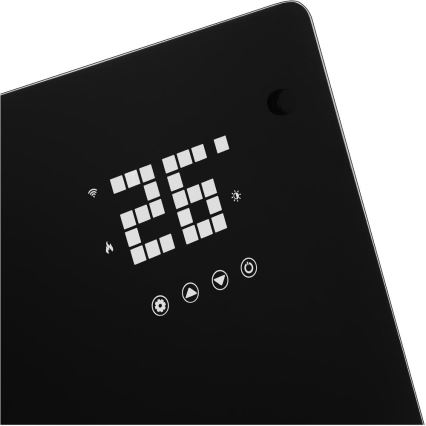 Sencor - Интелигентен директен електрически нагревател/конвектор 2000W/230V IP24 Wi-Fi черен + дистанционно управление