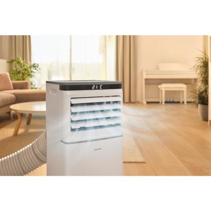 Sencor - Умен преносим климатик 3 в 1 с пълен комплект аксесоари, 815 W / 230 V, 8000 BTU, Wi‑Fi, бял + дистанционно управление