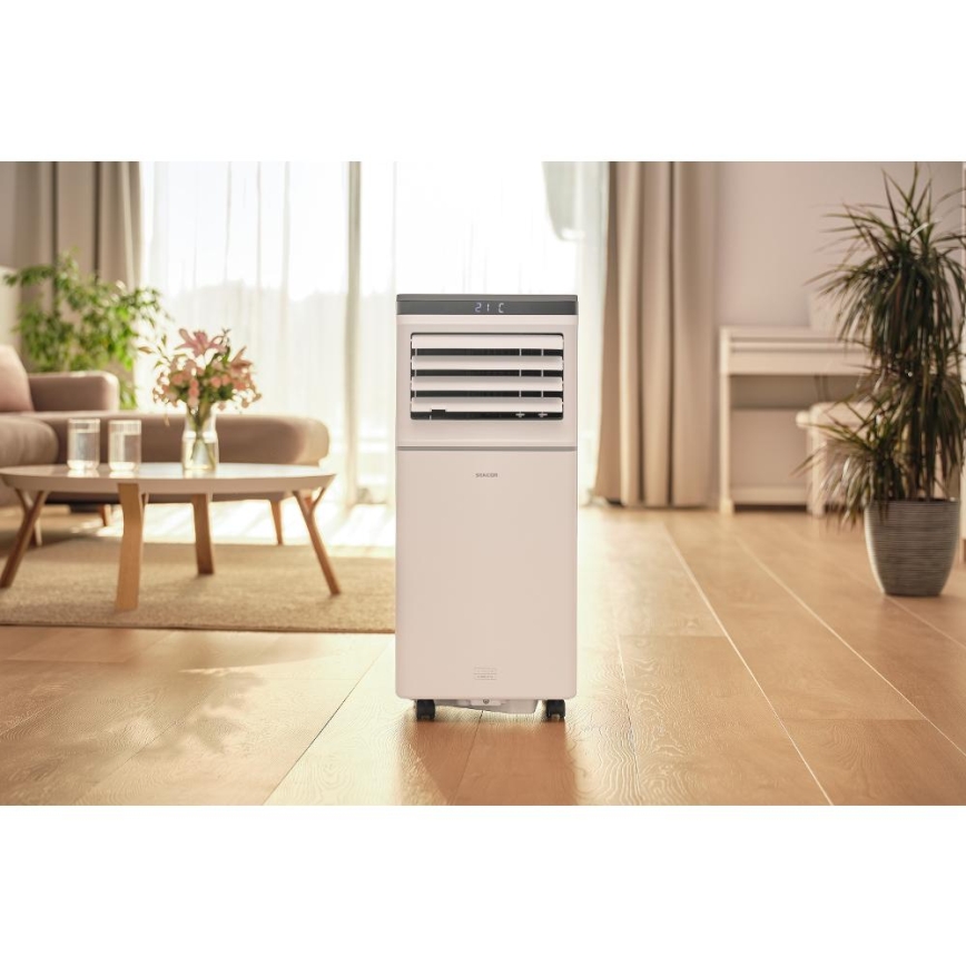 Sencor - Умен преносим климатик 3 в 1 с пълен комплект аксесоари, 815 W / 230 V, 8000 BTU, Wi‑Fi, бял + дистанционно управление