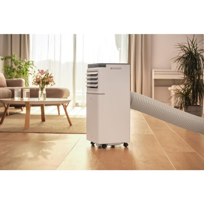 Sencor - Умен преносим климатик 3 в 1 с пълен комплект аксесоари, 815 W / 230 V, 8000 BTU, Wi‑Fi, бял + дистанционно управление