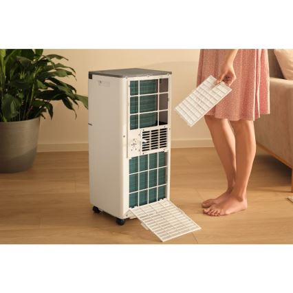 Sencor - Умен преносим климатик 3 в 1 с пълен комплект аксесоари, 815 W / 230 V, 8000 BTU, Wi‑Fi, бял + дистанционно управление
